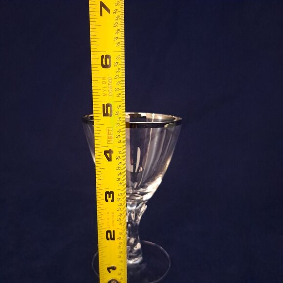 Fostoria Wedding Ring Clear Crystal Juice Glass With Platinum Trim - Picture 8 of 9